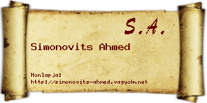Simonovits Ahmed névjegykártya